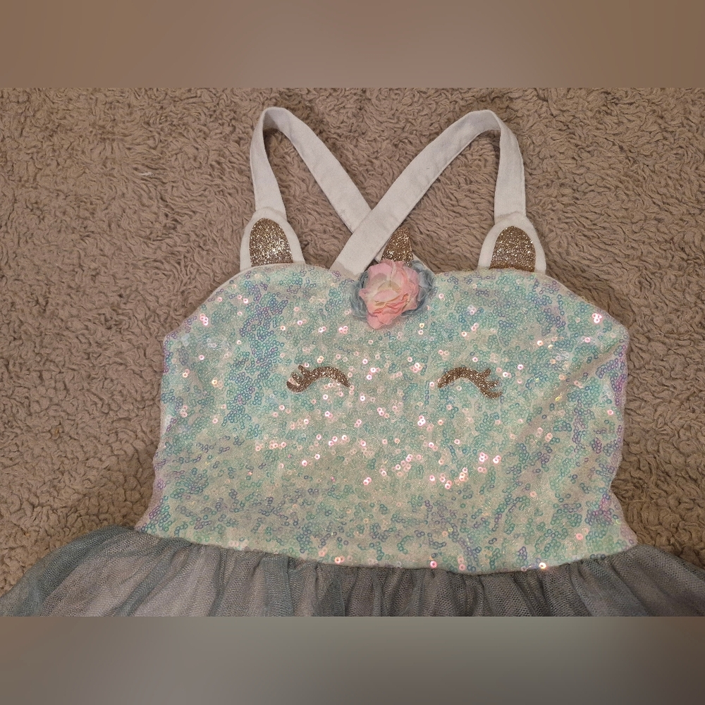 Girl's Pink & Violet Sparkly Unicorn Dress Size 6 - Picture 8 of 13